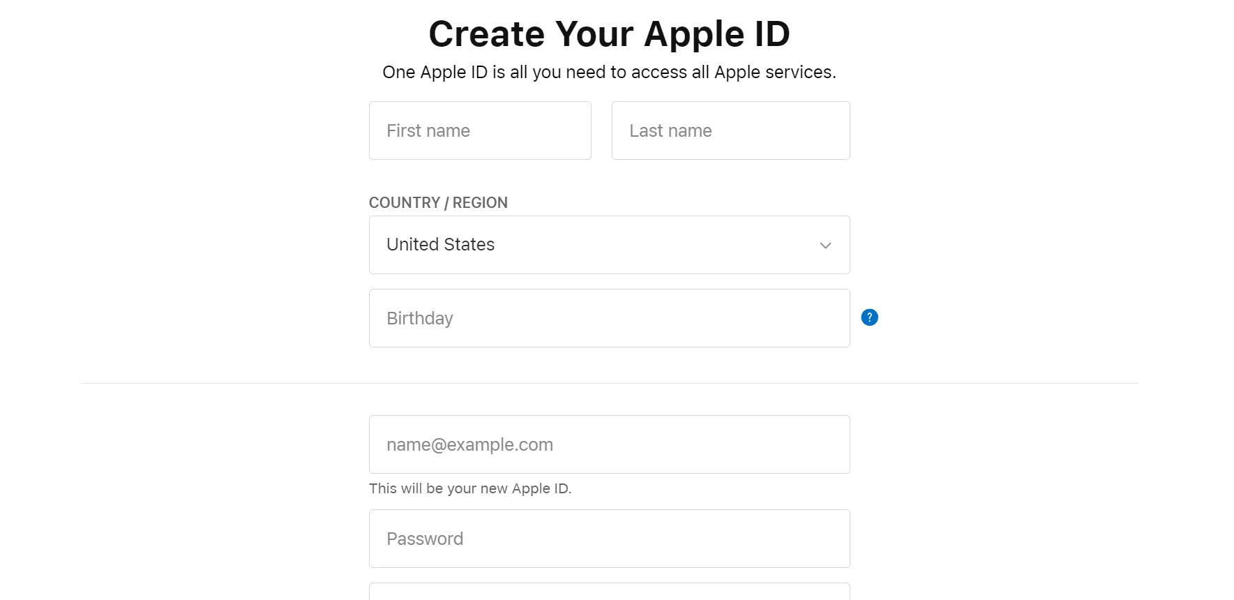 Create Your Apple ID